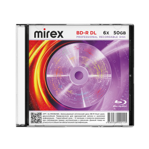 Blu-ray диски BD-R MIREX 50GB 6x Slim box